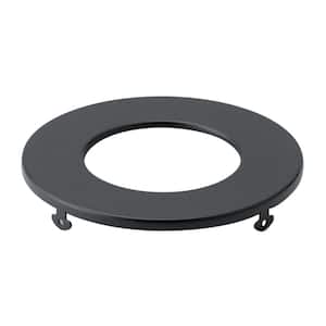 Direct-to-Ceiling 3 in. Textured Black Decorative Round Ultra-Thin Recessed Light Trim