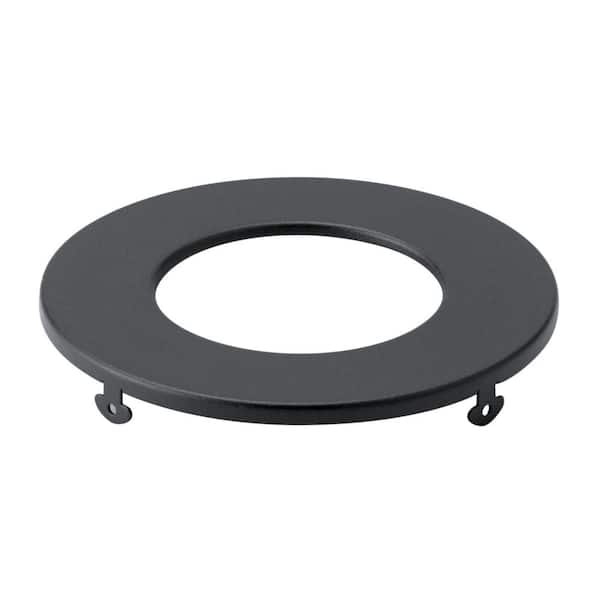 Direct-to-Ceiling 3 in. Textured Black Round Ultra-Thin Recessed Light Trim (1-Pack)