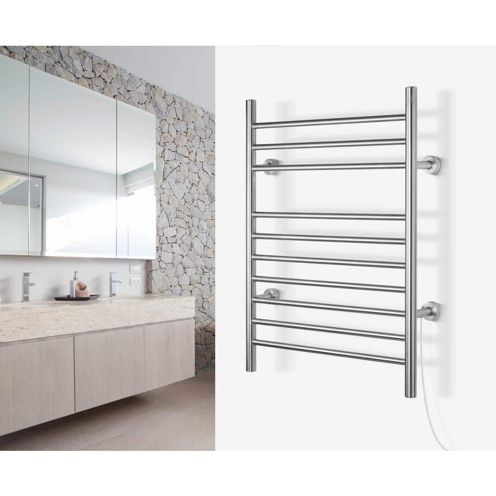 Stainless Steel Wall-Mounted 10-Bar Towel Warmer