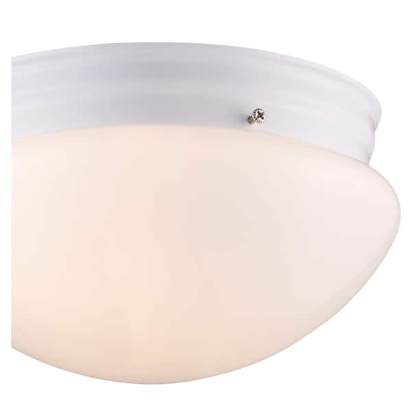 Bel Air Lighting Dash 10 in. 2-Light White Flush Mount