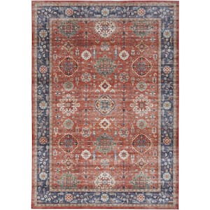 Fulton Rust 5 ft. x 7 ft. Vintage Persian Traditional Area Rug
