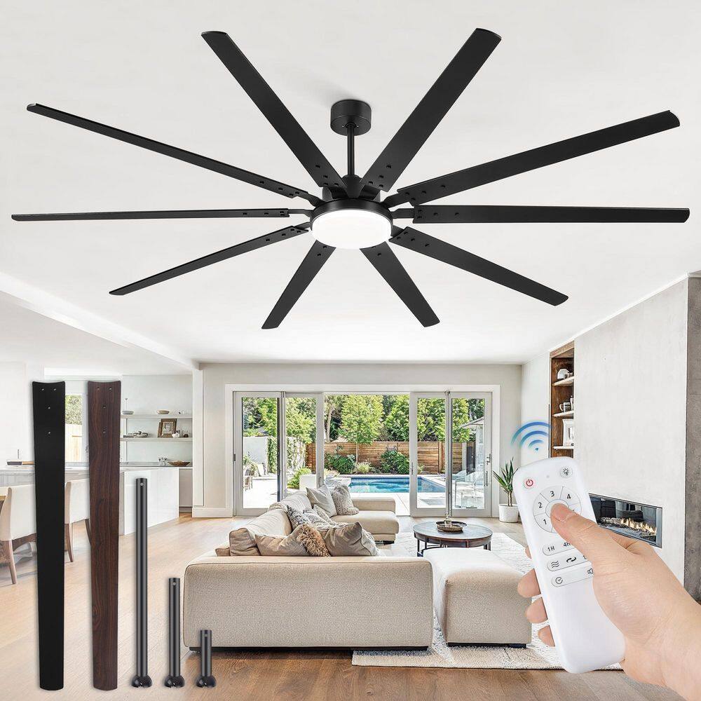 100 in. Indoor/Outdoor Industrial Black Ceiling Fan with Dual-Finish Blades and 3-Color LED Light and Remote Control price history on PriceWatchPro