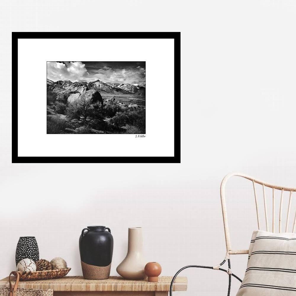 Alabama Hills Black and White Framed Photograph for Kids