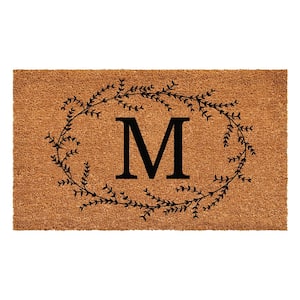 Rustic Leaf Vine Monogrammed Doormat, 36" x 72" (Letter M)
