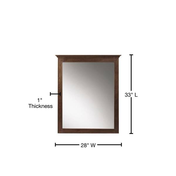 28 in. W x 33 in. H Framed Rectangular Bathroom Vanity Mirror in Antique Coffee 28 in. W x 33 in. H Framed Rectangular Bathroom Vanity Mirror in Antique Coffee
