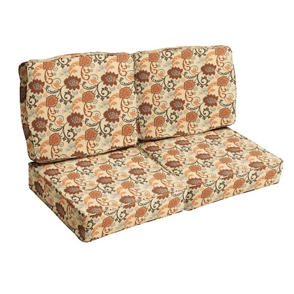 SORRA HOME 23 x 23.5 Sunbrella Elegance Marble Deep Seating Indoor/Outdoor Loveseat Cushion