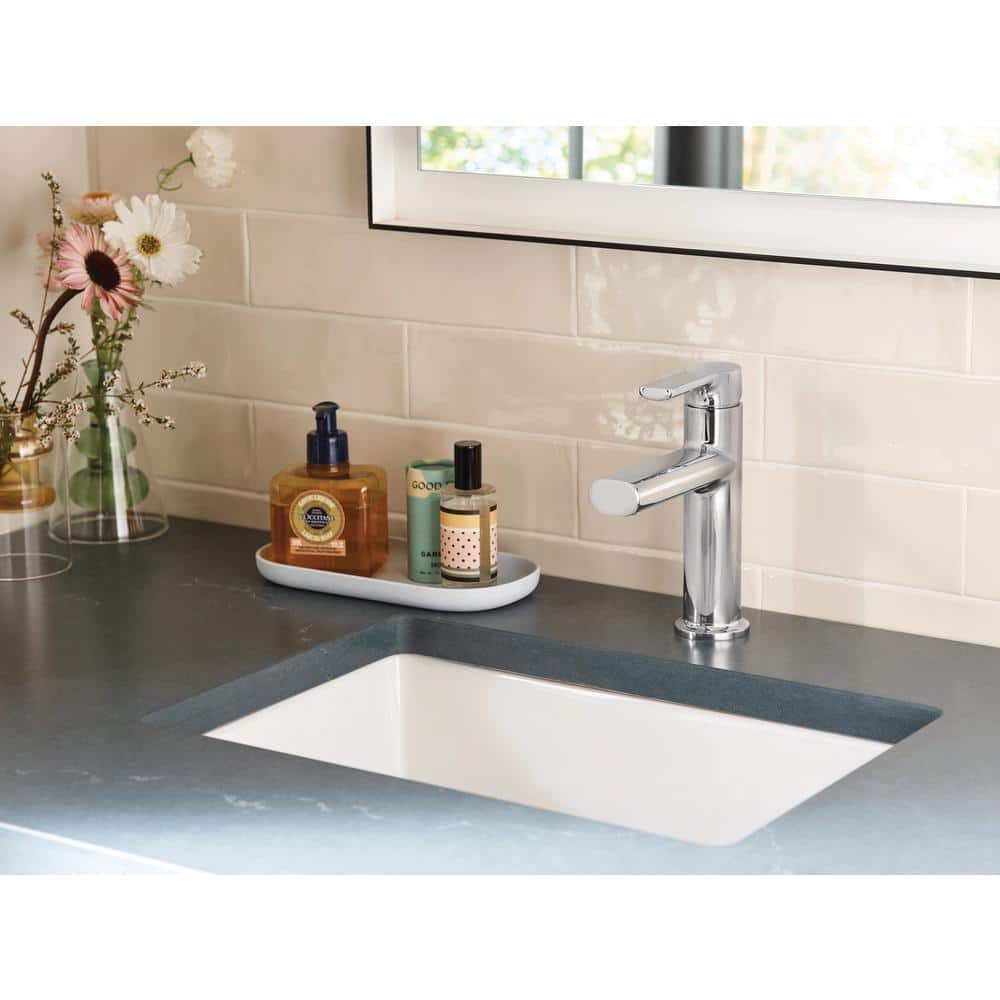 Meena Chrome Single-Handle Bathroom Faucet with Deckplate