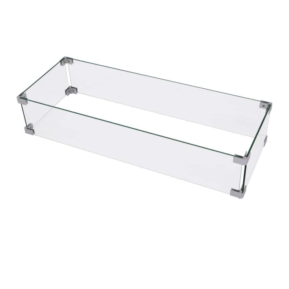 Westwood 36 in. x 14 in. Rectangle Tempered Glass Fire Pit Table Wind Screen with Stainless Steel Attachment Clips price history on PriceWatchPro