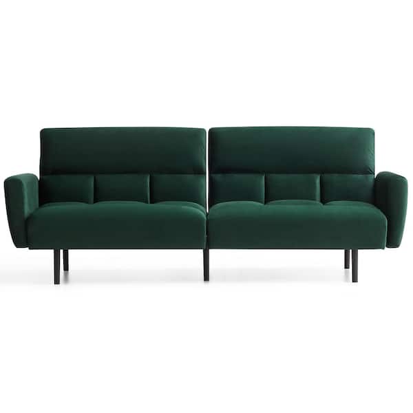 Lucid Comfort Green Velvet Sofa Bed Box Tufting LUCC0002SSF81VN - Home Depot