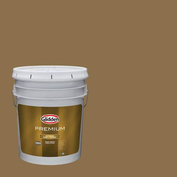 Glidden Premium 5 gal. PPG1094-7 Molasses Cookie Satin Exterior Latex Paint