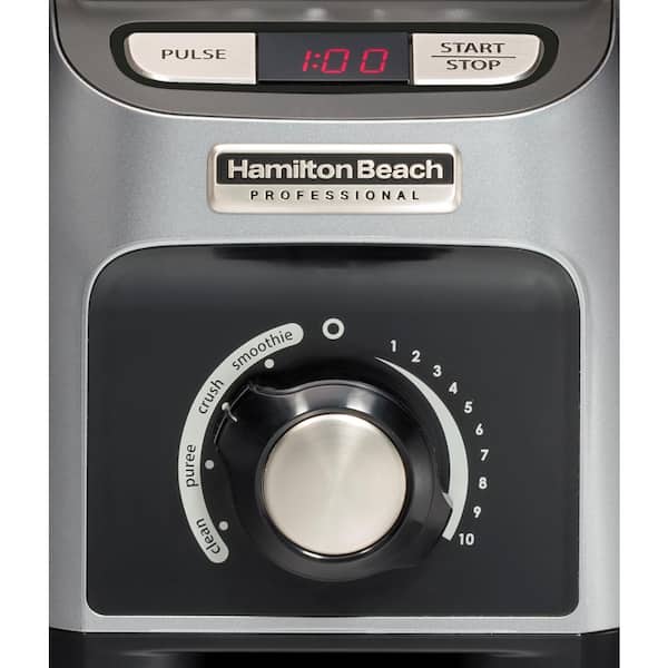 Shakes and Smoothies Hamilton Beach Professional 1800W Blender with 64oz BPA Free Jar Ice Crush 58850 LED Timer Silver 4 Programs & Variable Speed Dial for Puree 