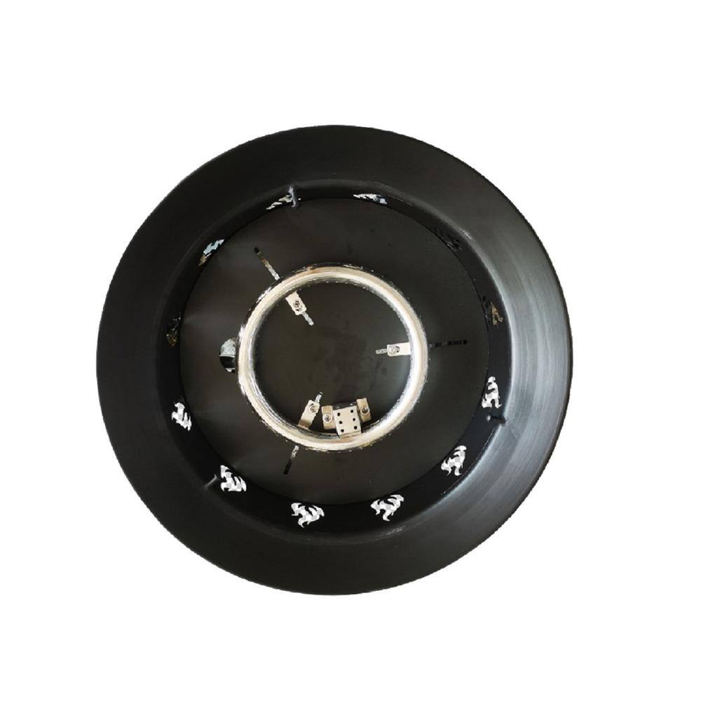 Round Black Gas Portable Camp Fire Pit with Pumice Stones