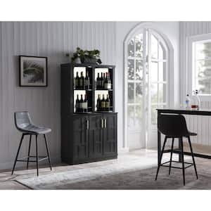 Jill Zarin Home Bar Cabinet Rotating Wine Rack Black