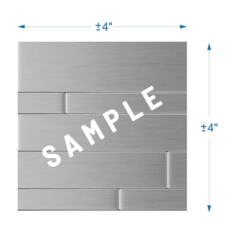 SpeedTiles Murano S2 Silver Stainless Steel 10-in x 12-in Brushed Metal Linear Peel and Stick and Wall Tile (4.92-sq. ft/ Carton) | ID110-5/BX6