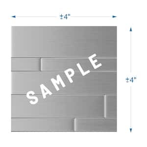 Take Home Sample - Murano S2 Stainless 4 in. X 4 in. Metal Peel and Stick Wall Mosaic Tile (0.11 sq.ft/Each)