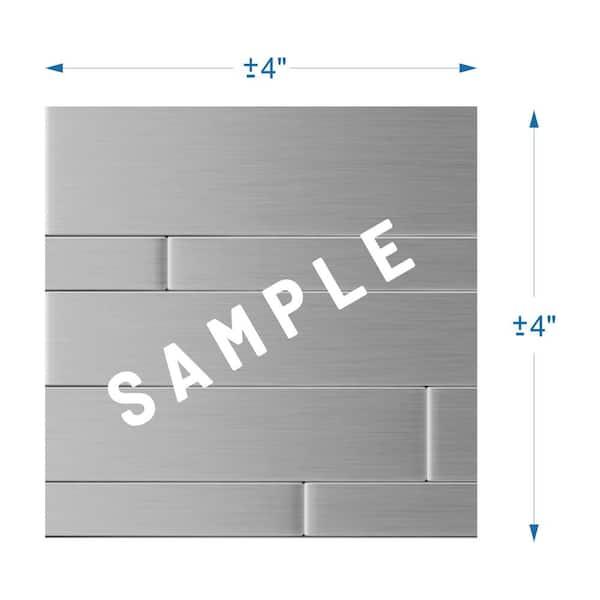 Inoxia SpeedTiles Take Home Sample - Murano S2 Stainless 4 in. X 4 in. Metal Peel and Stick Wall Mosaic Tile (0.11 sq.ft/Each)
