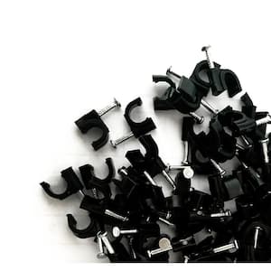 12 mm Cable Clips, Black (100 Pack)
