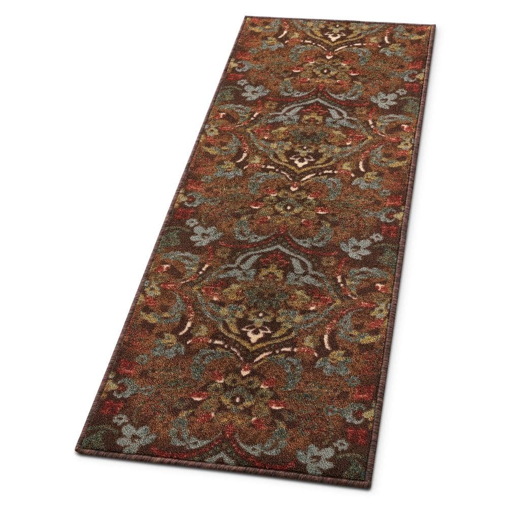 Kings Court Brown and Red Synthetic 5' x 7' Washable Area Rug