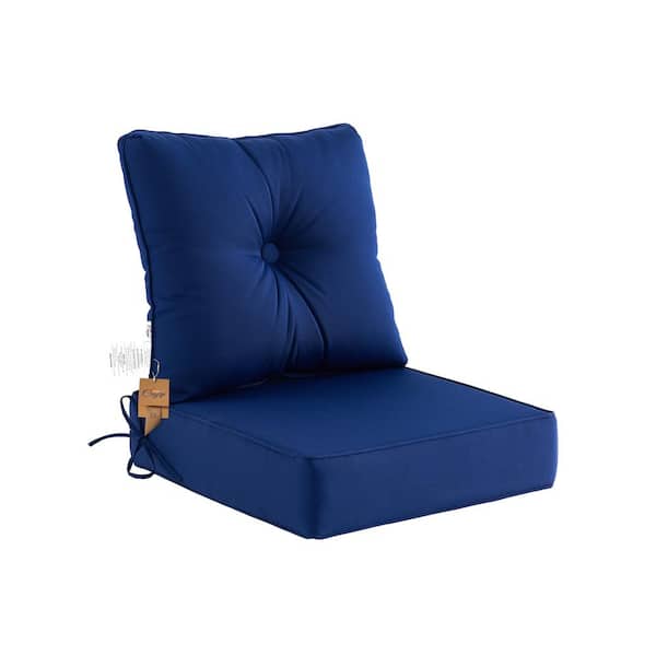 BLISSWALK Deep Seat High Back Chair Cushions Outdoor Replacement Patio Seating Cushions,Seat 24 in. L x24 in. Wx 6 in. H,Indigo