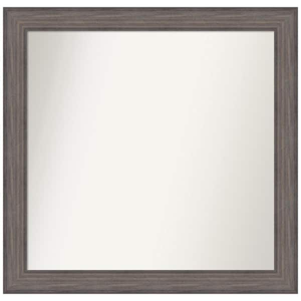 Amanti Art Medium Rectangle Distressed Brown Modern Mirror (35.25 in. H x 36.25 in. W)