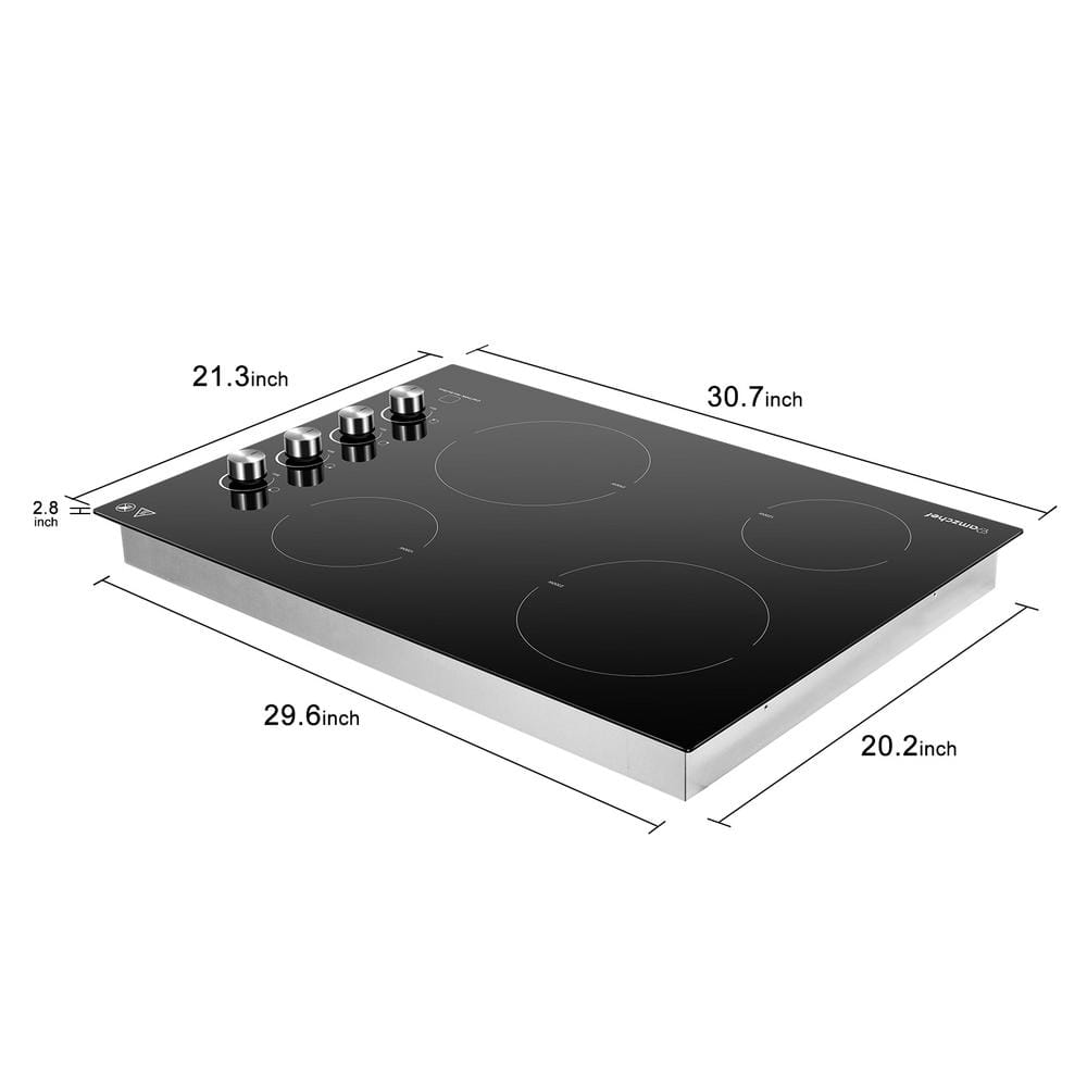 AMZCHEF 30 Inch Black Ceramic 4-Burner Built-In Cooktop