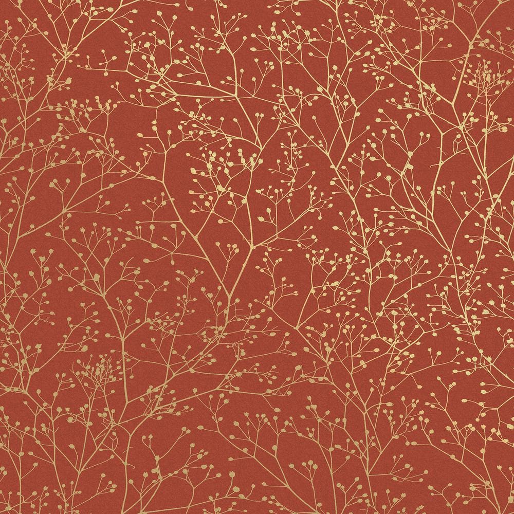Clarissa Hulse Gypsophila Paprika and Gold Red Removable Wallpaper Sample price history on PriceWatchPro