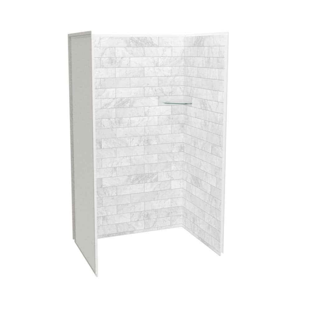 Utile 48 in. W x 36.5 in.D x 80 in. H Three piece Direct-to-Stud Composite Alcove Shower Wall Surround in Marble Carrara price history on PriceWatchPro