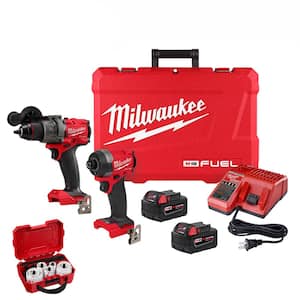 M18 FUEL 18V Lithium-Ion Brushless Cordless Hammer Drill and Impact Driver Combo Kit (2-Tool) and Hole Saw Set (13-Pc)