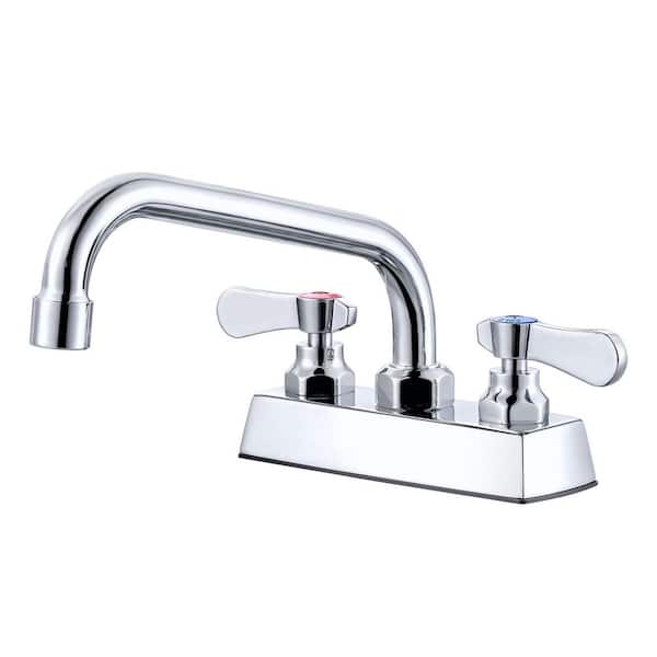 4 in. Centerset Double Handle High Arc Bathroom Faucet in Chrome