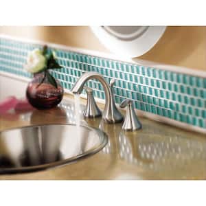 Eva 8 in. Widespread 2-Handle Bathroom Faucet Trim Kit in Brushed Nickel (Valve Included)