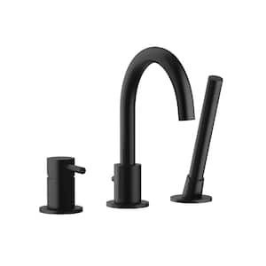 Estelle Single-Handle Deck Mount Roman Tub Faucet with Hand Shower in Matte Black