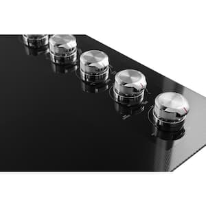 30 in. Electric Downdraft Cooktop in Black with 4 Burner Elements
