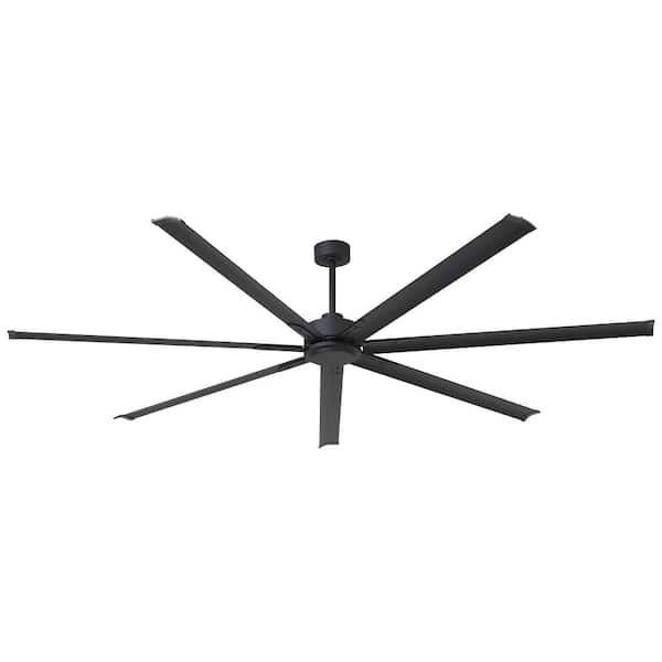 96 in. Indoor/Outdoor Downrod No Light Matte Black Ceiling Fan with Aluminum Fan Blades and Remote Control