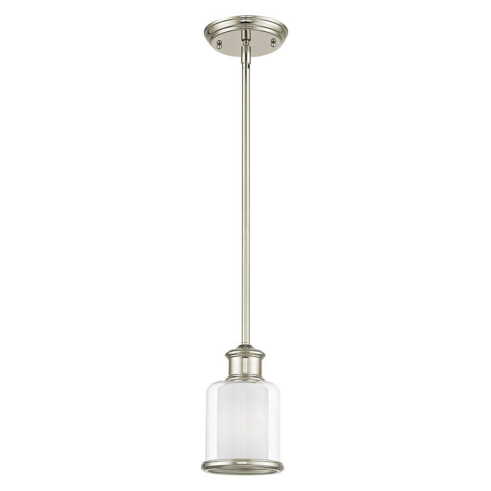 Polished Nickel Modern Mini Pendant Light with Handcrafted Glass