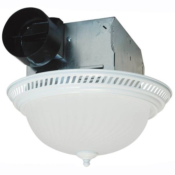 Air King Decorative White 70 CFM Ceiling Bathroom Exhaust Fan with Light