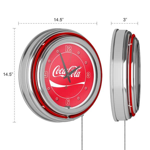 Coca-Cola Red Logo Lighted Analog Neon Clock COKE8DR-HD - The Home
