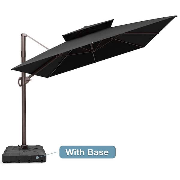 30 x 30 aluminum patio table with umbrella hole Nuu Garden 42" Round Outdoor Table CT003A | black, aluminum, weather resistant & fit umbrella