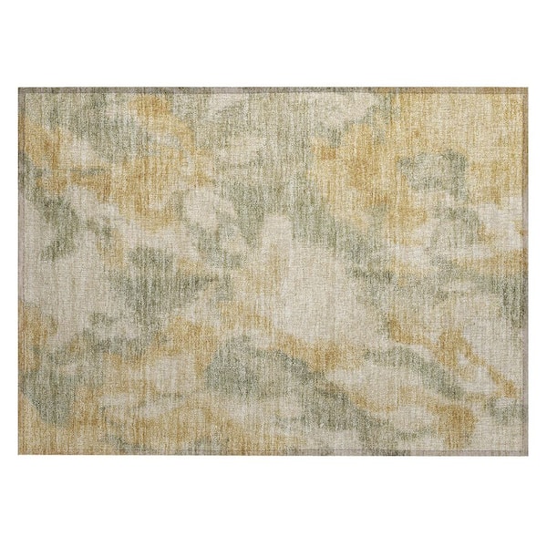 Chantille Machine Washable Indoor/Outdoor Abstract ACN3017 Gold 3 ft. x 4 ft. Area Rug