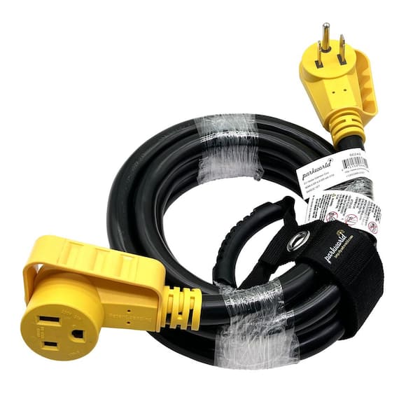 15 ft. 6/3 Heavy Duty 50 Amp 250-Volt Outdoor NEMA 6-50 Welder/EV Extension Cord with Handle and Lighted End, Black