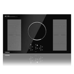 36 in. 5-Elements Ceramic Induction Cooktop in Black with Multi-Zone and 9-Heating Levels (240V/10800W)