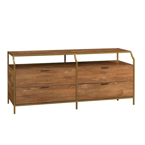 International Lux Sindoori Mango Finish 4-Drawers 60 in. 4-Drawer Dresser