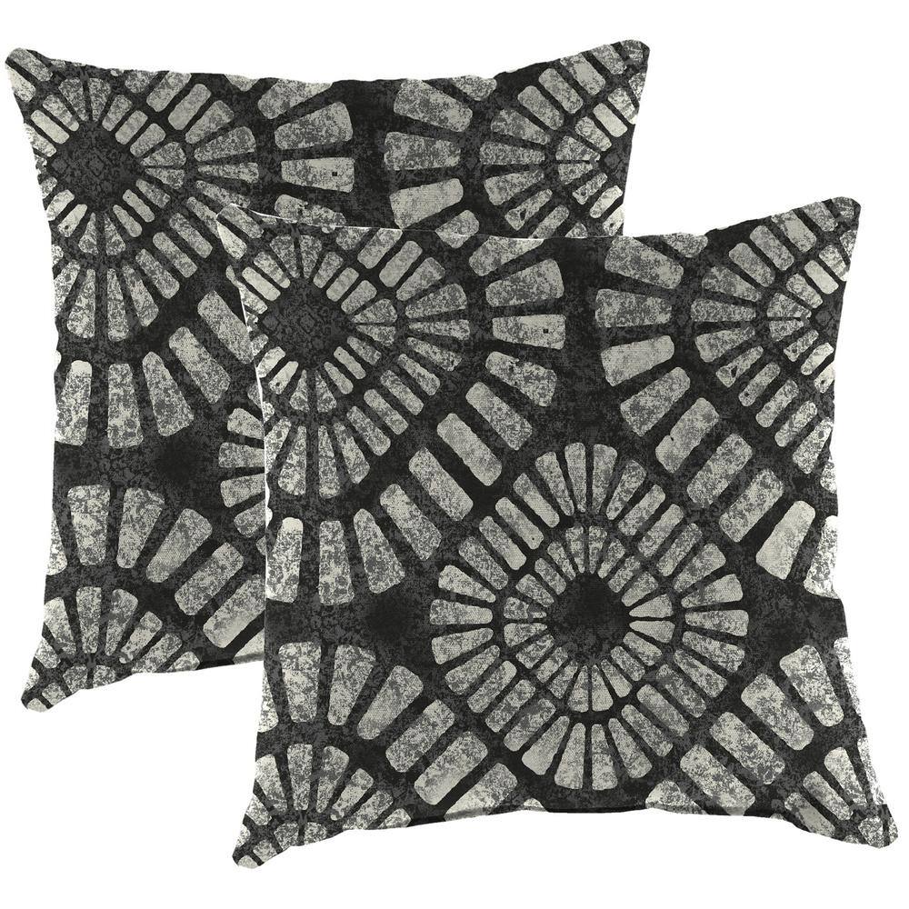 22 in. L x 22 in. W x 8 in. T Square Outdoor Throw Pillow in Maloa Asphalt (2-Pack) price history on PriceWatchPro