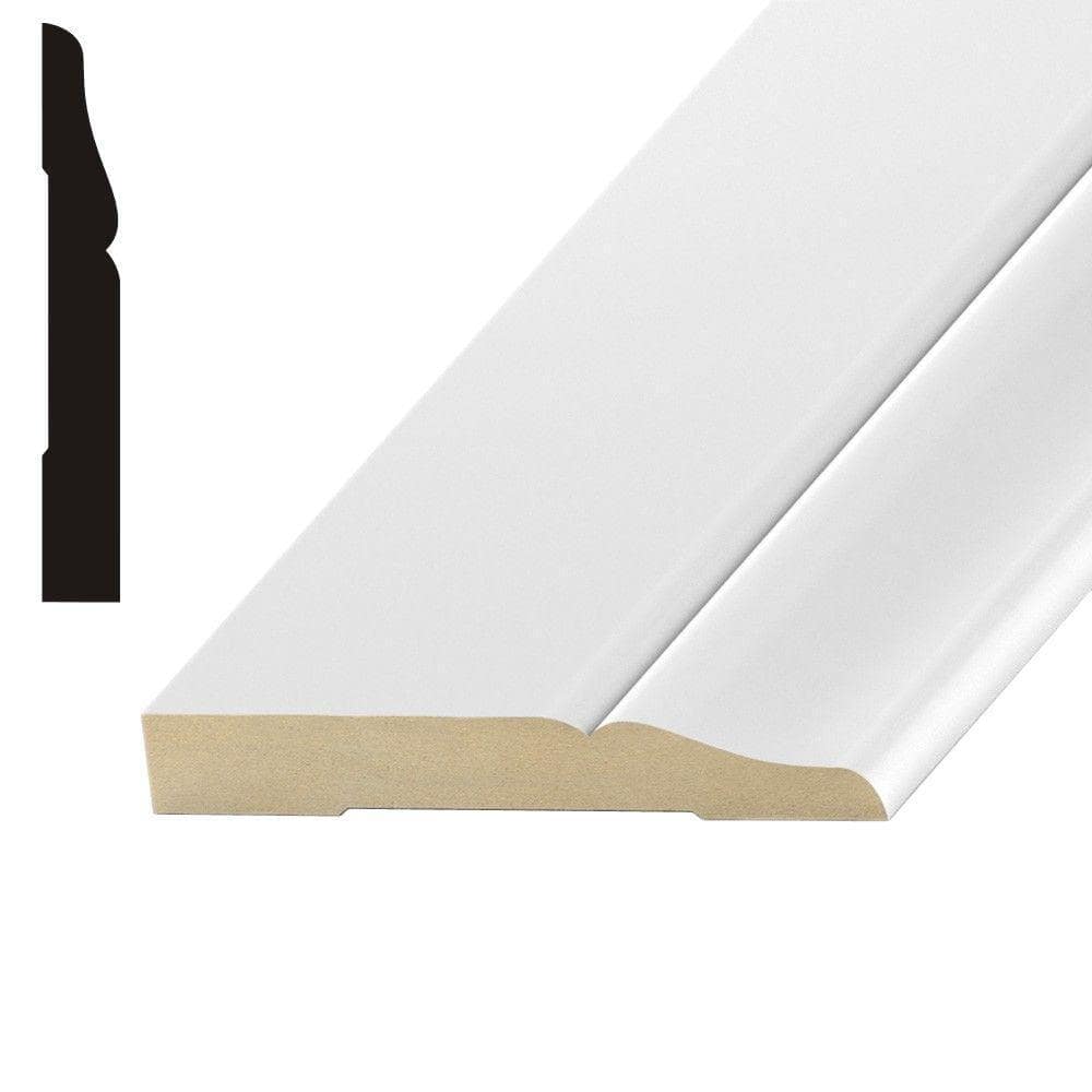 FINISHED ELEGANCE 3711 1/2 in. x 3-1/2 in. MDF Base Moulding FEBS371116 ...