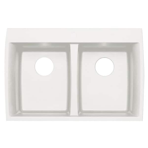 Astracast Dual Mount Granite 33 in. 1-Hole Double Basin Kitchen Sink in White