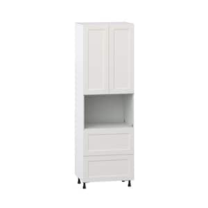 Littleton Painted Light Gray Recessed Assembled Pantry Micro Kitchen Cabinet with 2Drawer 30 in.W x 89.5 in.H x 24 in.D