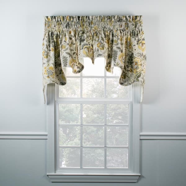 Ellis Curtain Regency 30 in. L Cotton Lined Duchess Valance in Grey ...