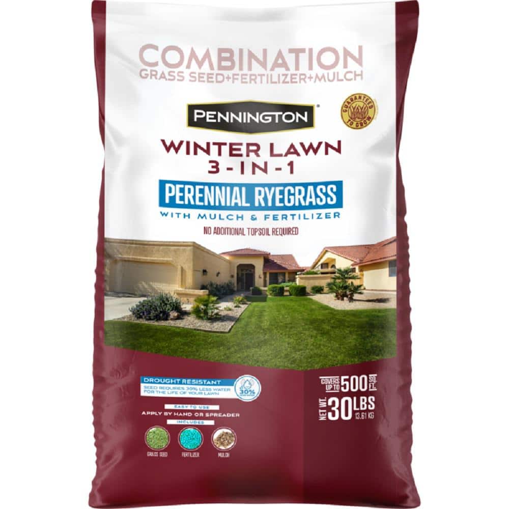 Pennington 30 lbs. Winter Lawn 3-in-1 Perennial Ryegrass with Mulch and Fertilizer