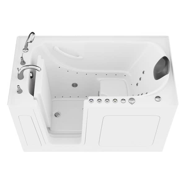 Universal Tubs Safe Premier 60 in. x 32 in. Left Drain Walk-In Air and Whirlpool Jetted Bathtub with Microbubbles in White