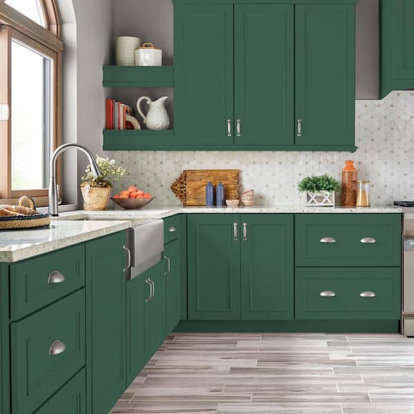 1 gal. #M430-7 Green Agate Satin Enamel Interior/Exterior Cabinet, Door & Trim Paint