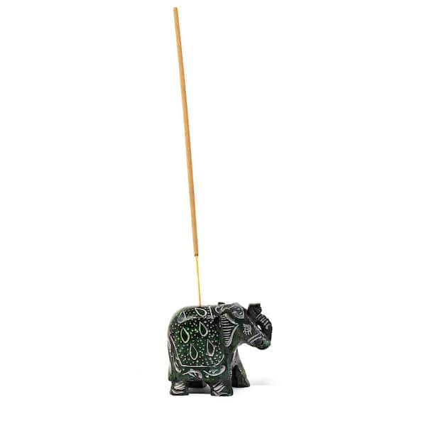 Handcrafted Soapstone Pencil Holder with Elephant Motifs - Helping Elephant